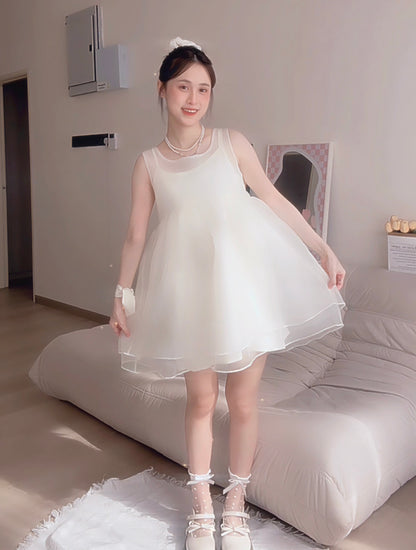 DREAMY IVORY BOW MINI DRESS- PETITEGIRLS 小个子定制款