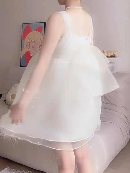 DREAMY IVORY BOW MINI DRESS- PETITEGIRLS 小个子定制款