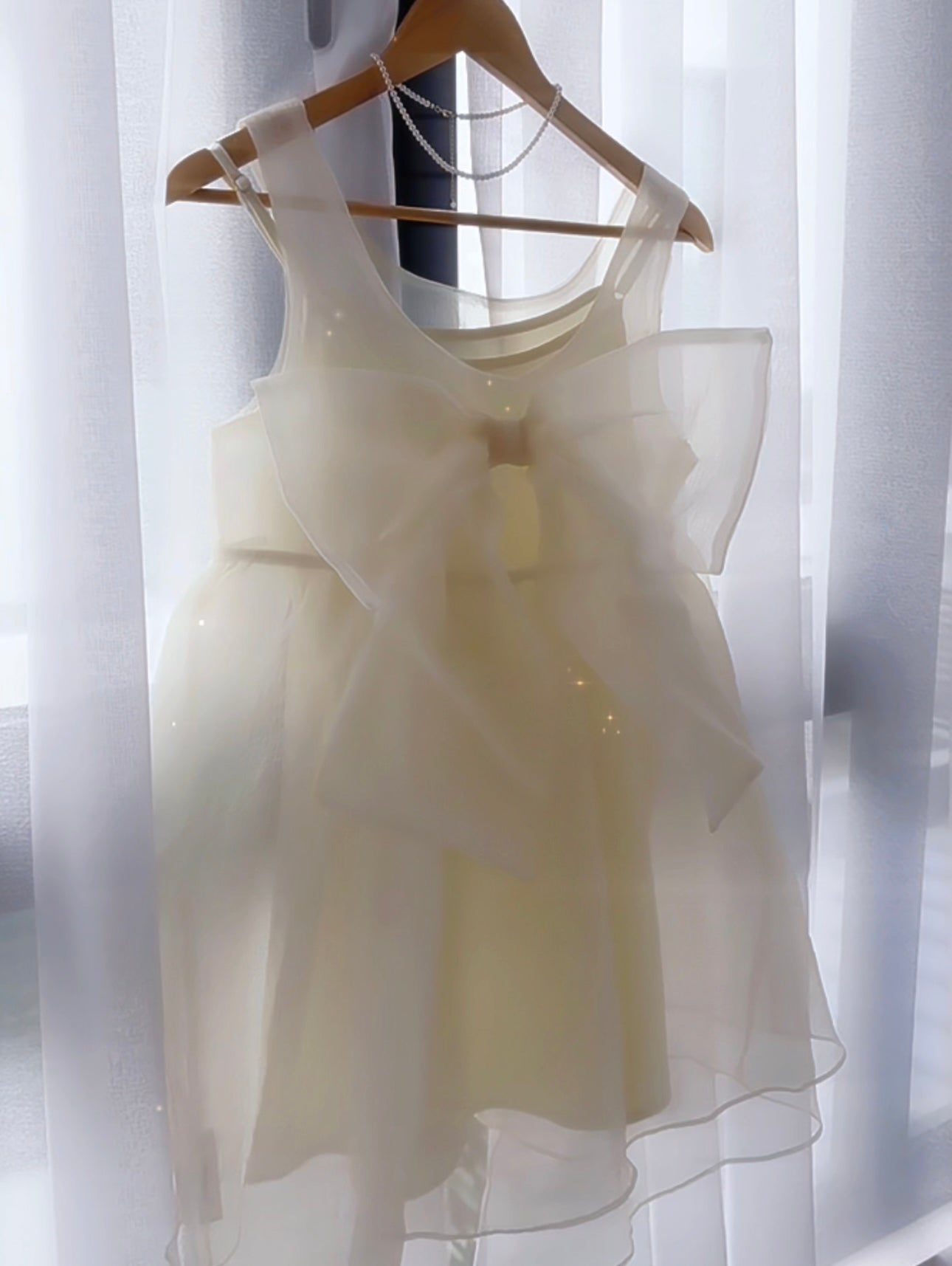 DREAMY IVORY BOW MINI DRESS- PETITEGIRLS 小个子定制款