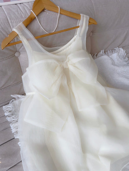 DREAMY IVORY BOW MINI DRESS- PETITEGIRLS 小个子定制款