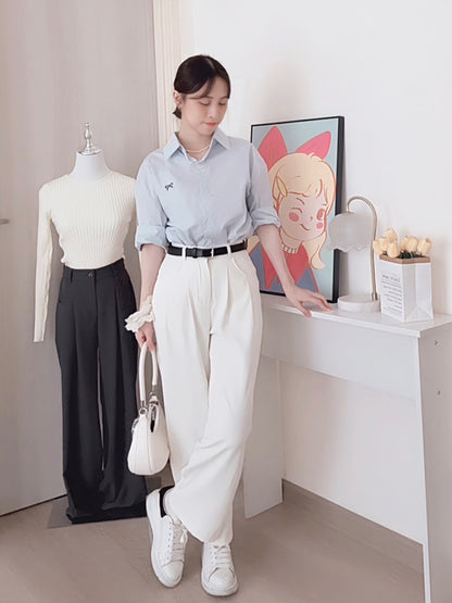 MINIMALIST BEIGE SUIT PANTS - PETITEGIRLS 小个子定制款