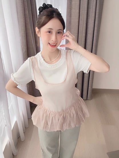 ROMANTIC BLUSH SHEER TOP