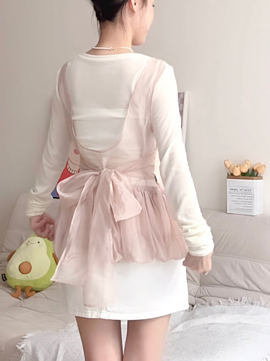 ROMANTIC BLUSH SHEER TOP
