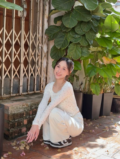 WHITE POCKET CARGO JEANS - PETITEGIRLS 小个子定制款
