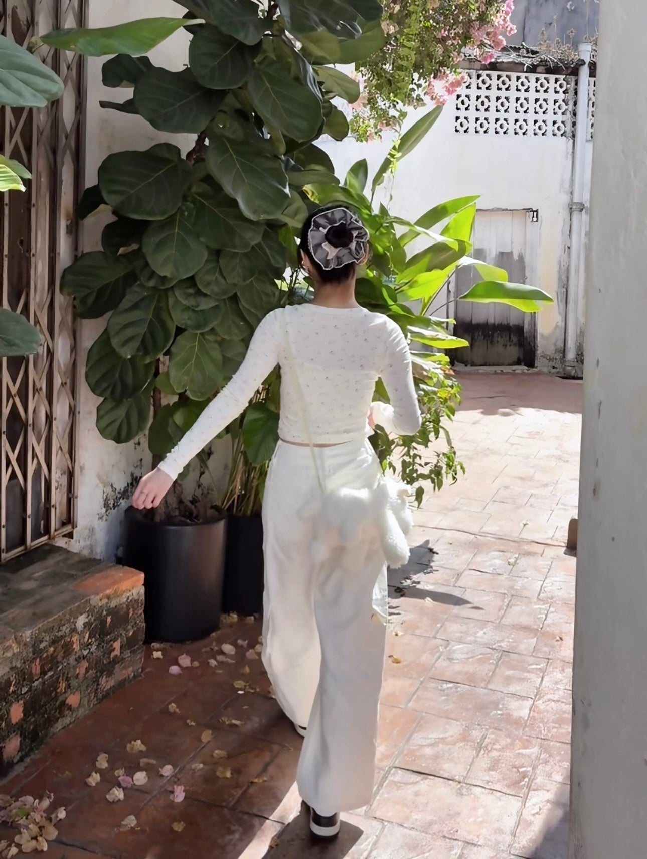 WHITE POCKET CARGO JEANS - PETITEGIRLS 小个子定制款
