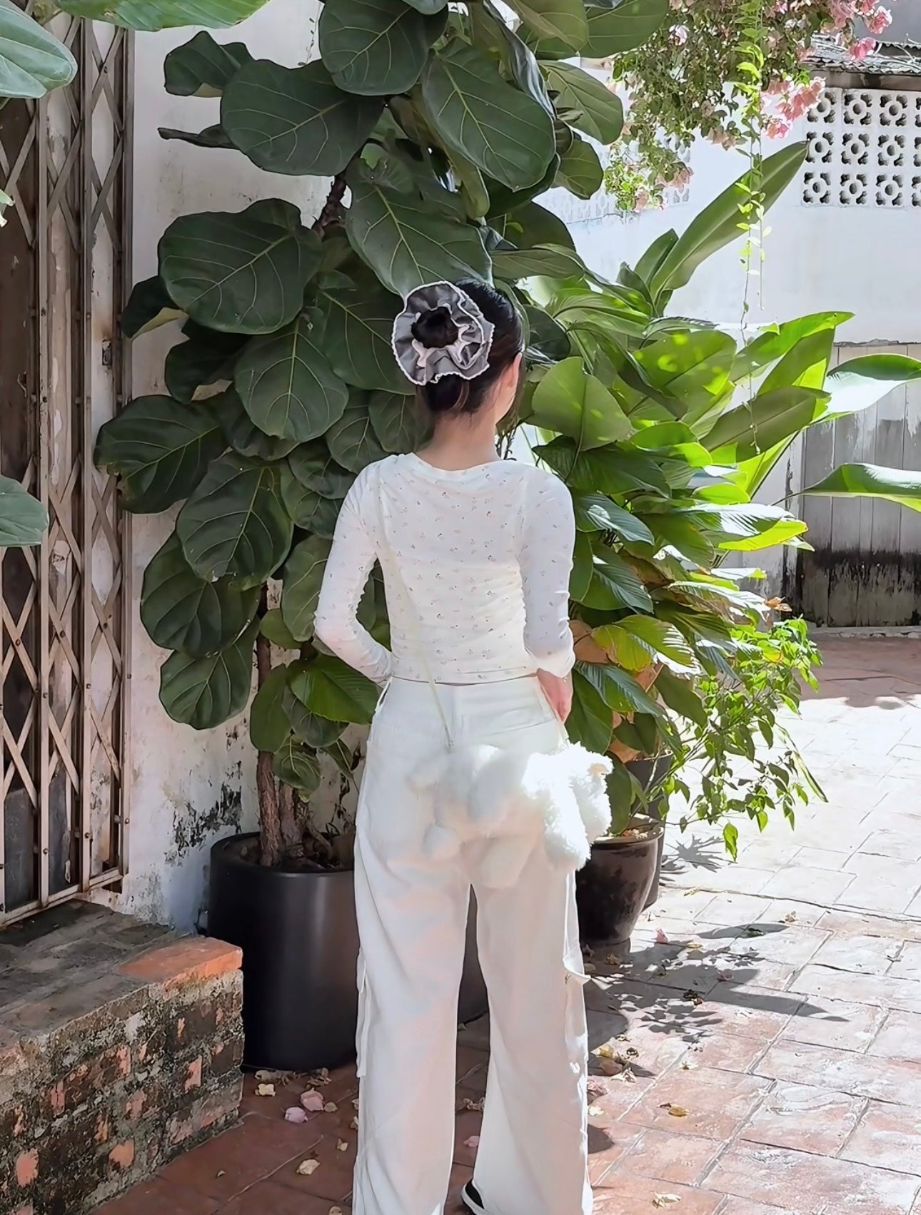 WHITE POCKET CARGO JEANS - PETITEGIRLS 小个子定制款