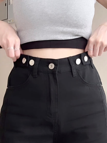 CASUAL BLACK DENIM SHORTS- PETITEGIRLS 小个子定制款