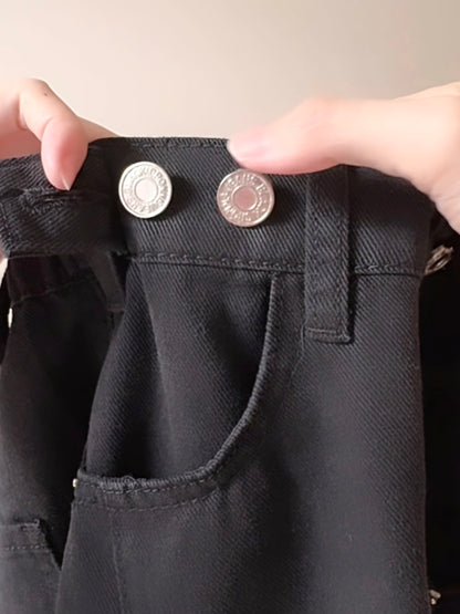 CASUAL BLACK DENIM SHORTS- PETITEGIRLS 小个子定制款