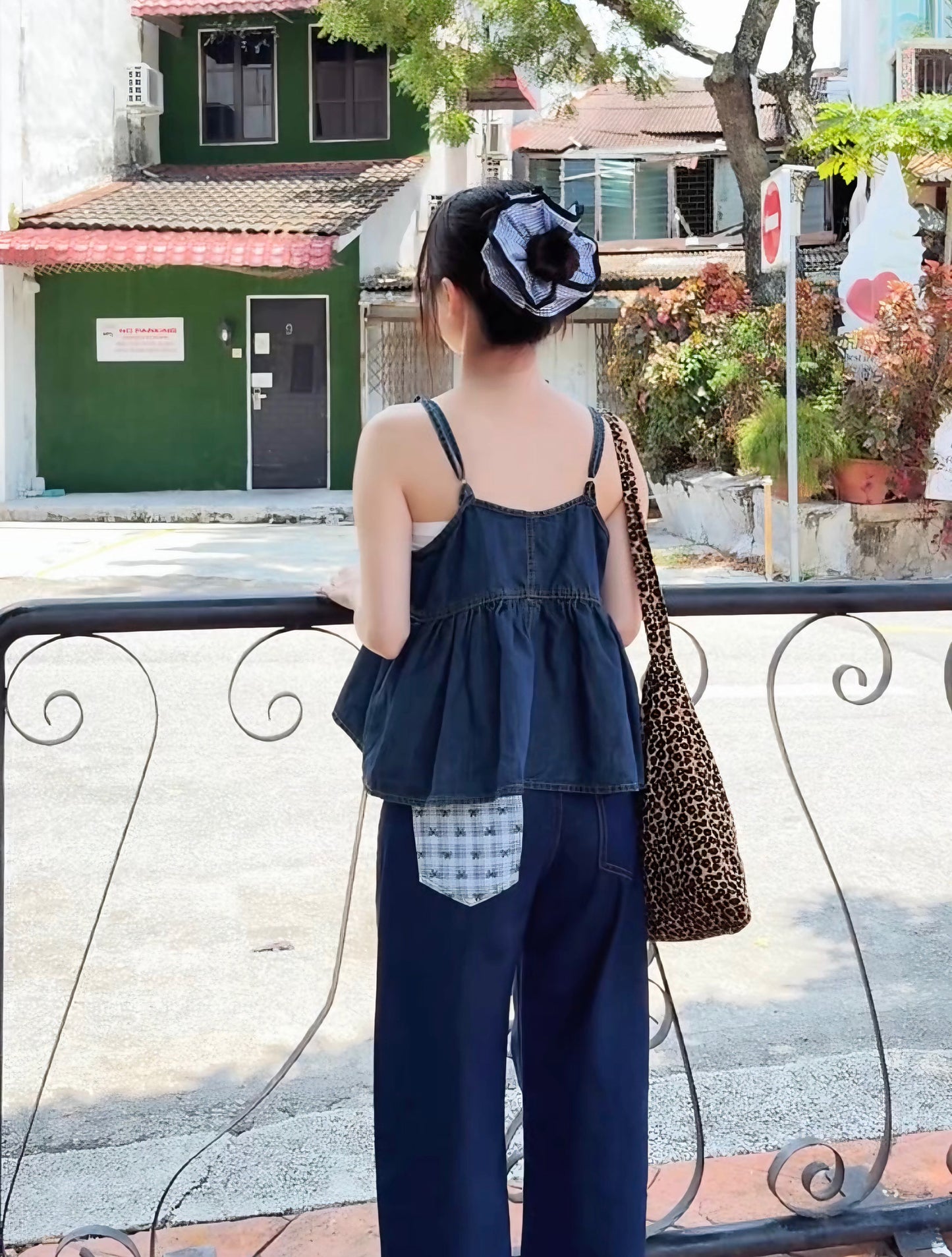 BOW PATCHWORK DENIM - PETITEGIRLS 小个子定制款