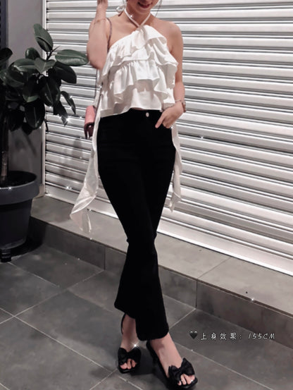 FLARED DENIM PANTS - PETITEGIRLS 小个子定制款