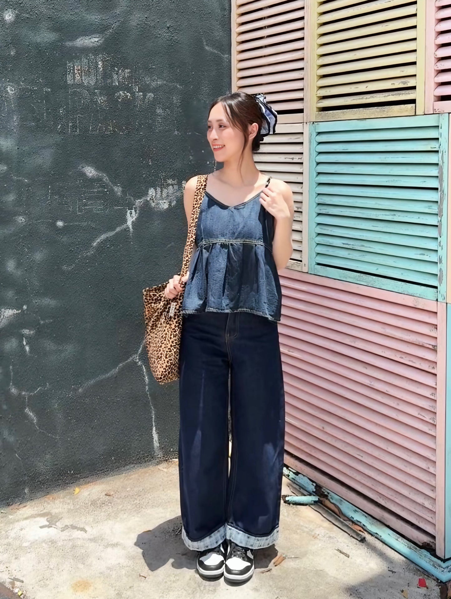 BOW PATCHWORK DENIM - PETITEGIRLS 小个子定制款