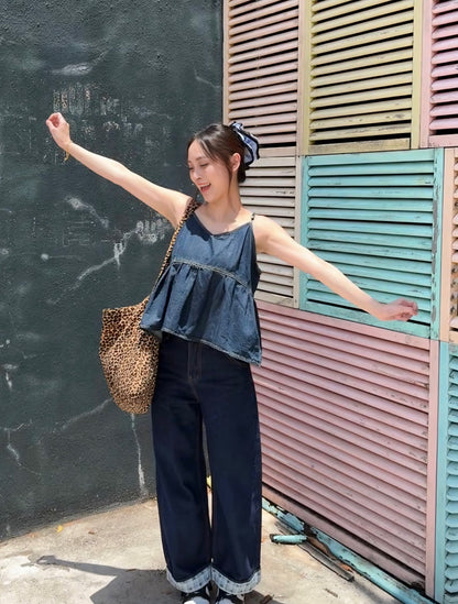 BOW PATCHWORK DENIM - PETITEGIRLS 小个子定制款