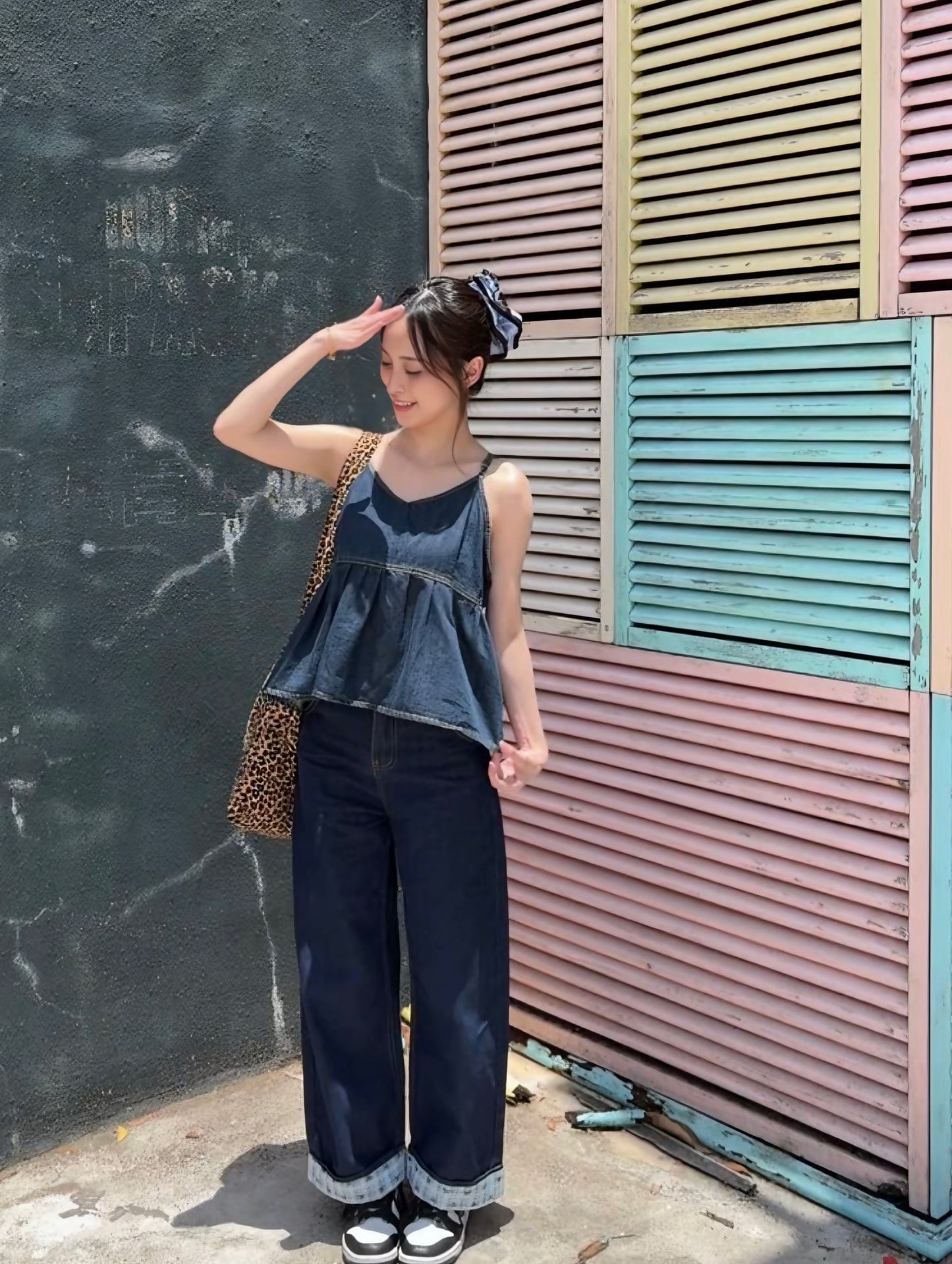 BOW PATCHWORK DENIM - PETITEGIRLS 小个子定制款