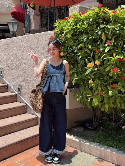 BOW PATCHWORK DENIM - PETITEGIRLS 小个子定制款
