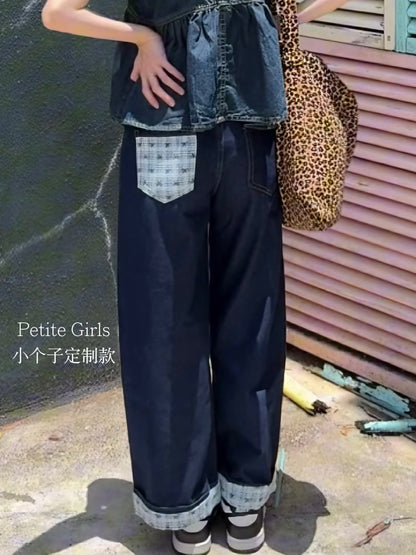 BOW PATCHWORK DENIM - PETITEGIRLS 小个子定制款