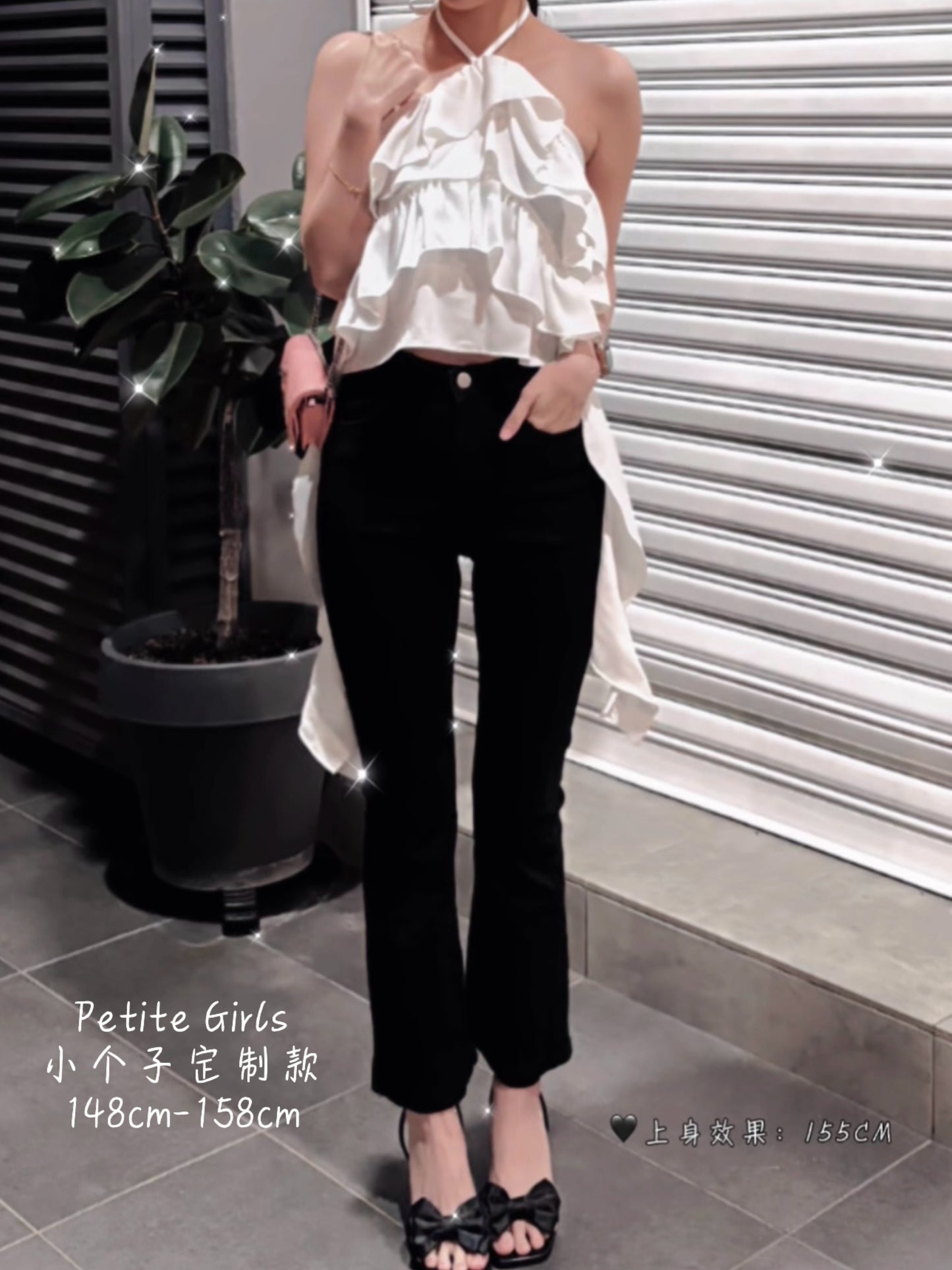 FLARED DENIM PANTS - PETITEGIRLS 小个子定制款