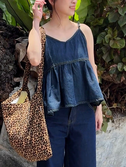 DENIM BABYDOLL CAMI TOP