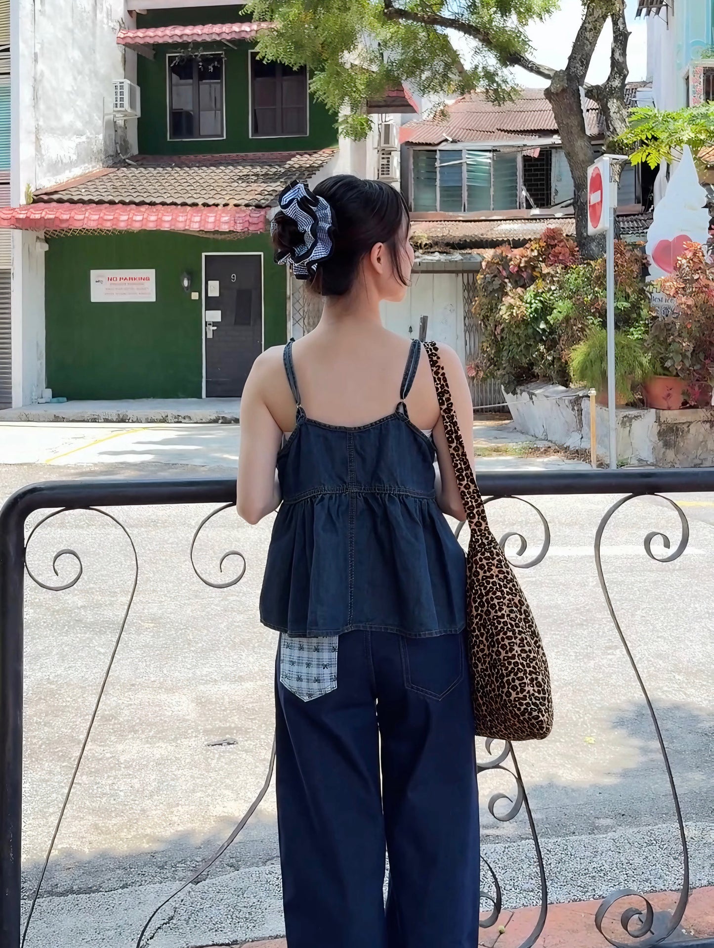 DENIM BABYDOLL CAMI TOP