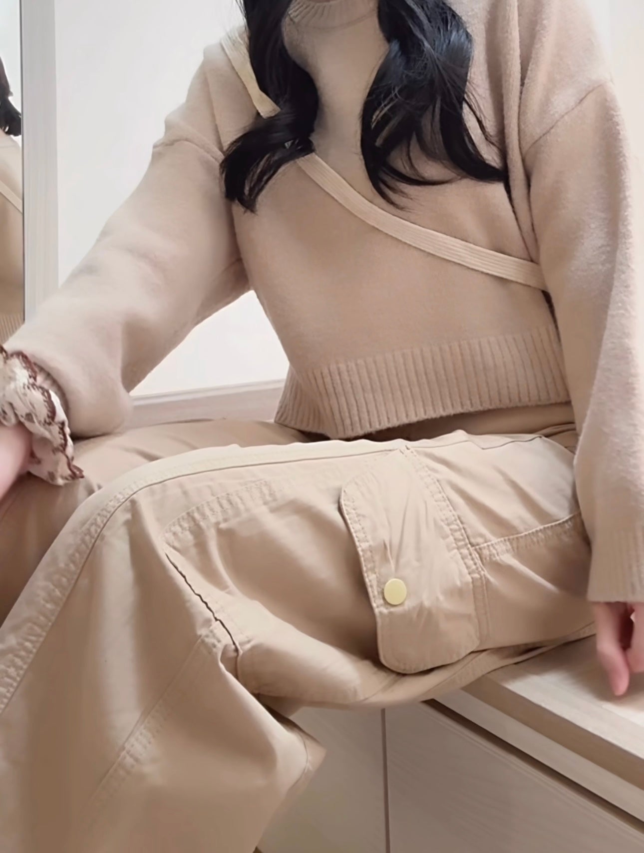 Soft Khaki Cargo Pants - PETITEGIRLS 小个子定制款