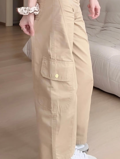 Soft Khaki Cargo Pants - PETITEGIRLS 小个子定制款