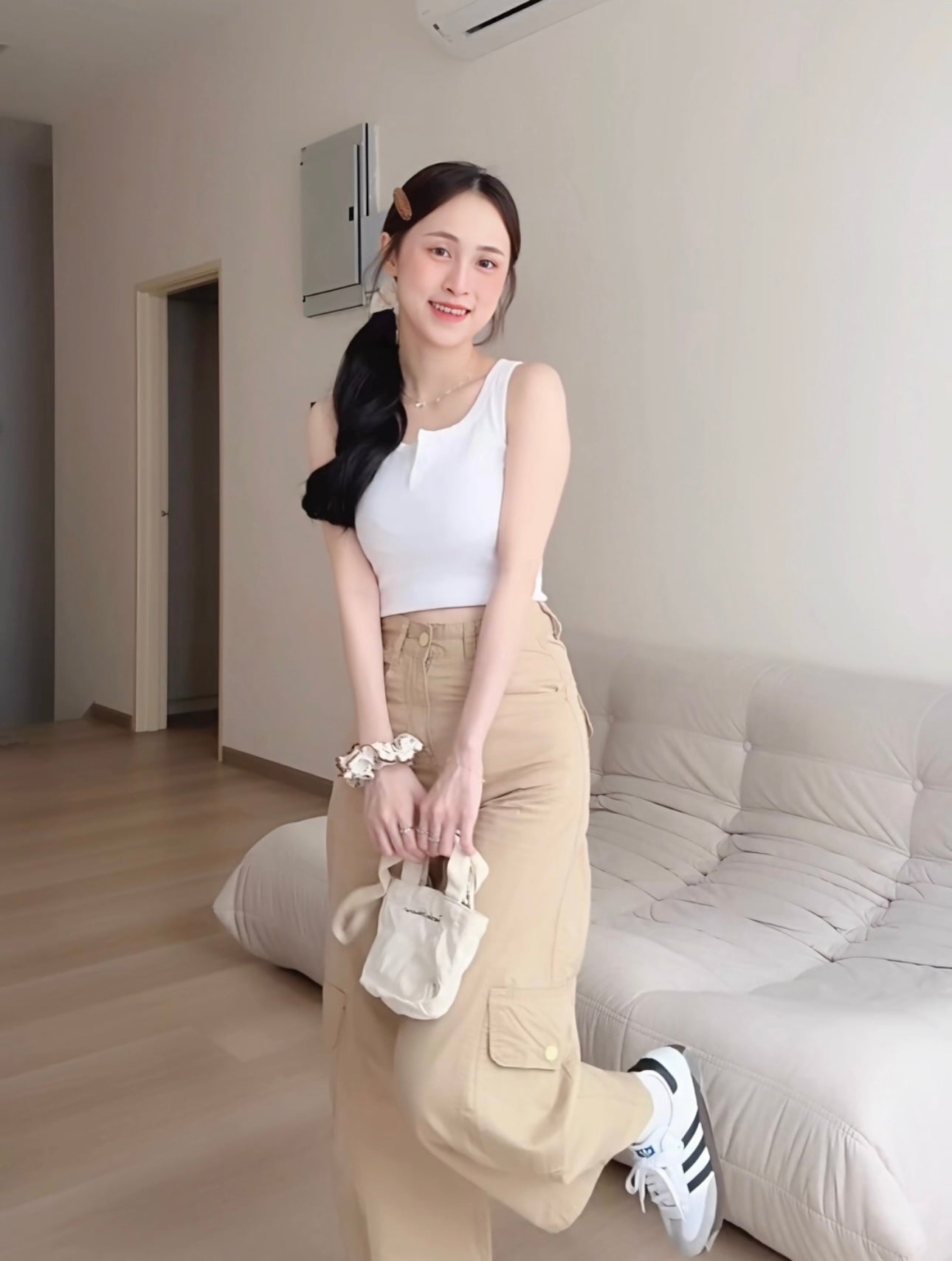 Soft Khaki Cargo Pants - PETITEGIRLS 小个子定制款