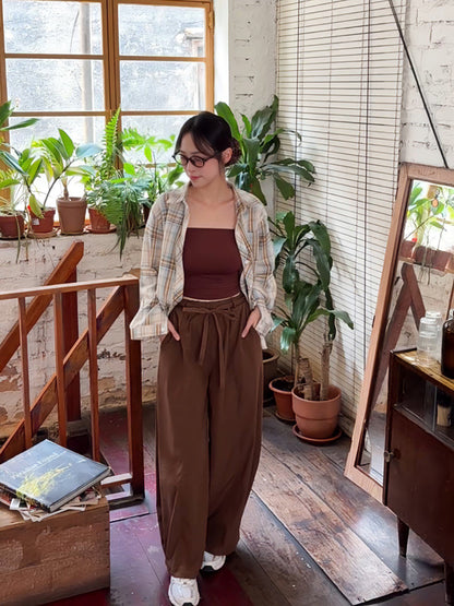 EFFORTLESS ELASTIC WAIST WIDE LEG PANTS - PETITEGIRLS 小个子定制款