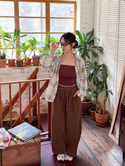 EFFORTLESS ELASTIC WAIST WIDE LEG PANTS - PETITEGIRLS 小个子定制款