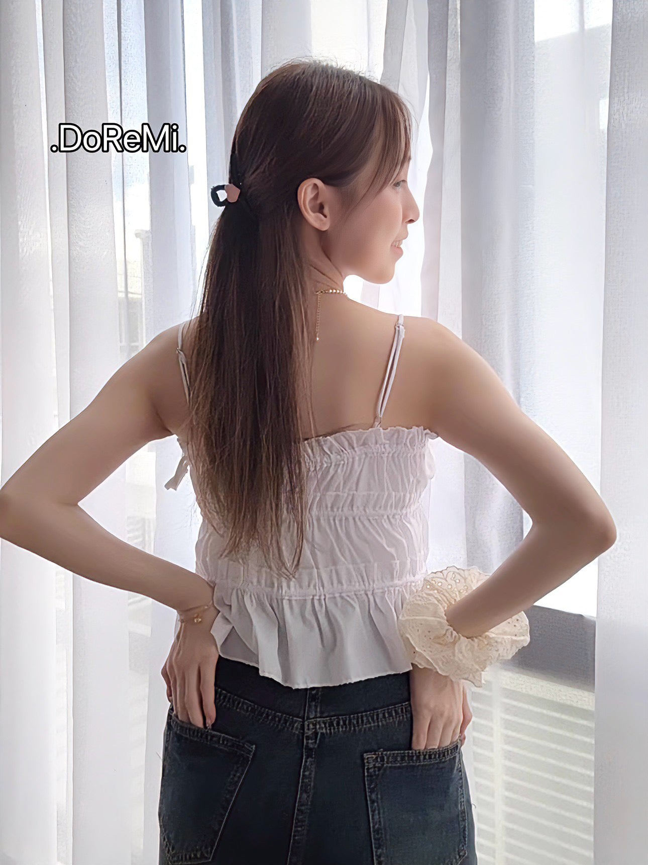 RUCHED RIBBON CAMI