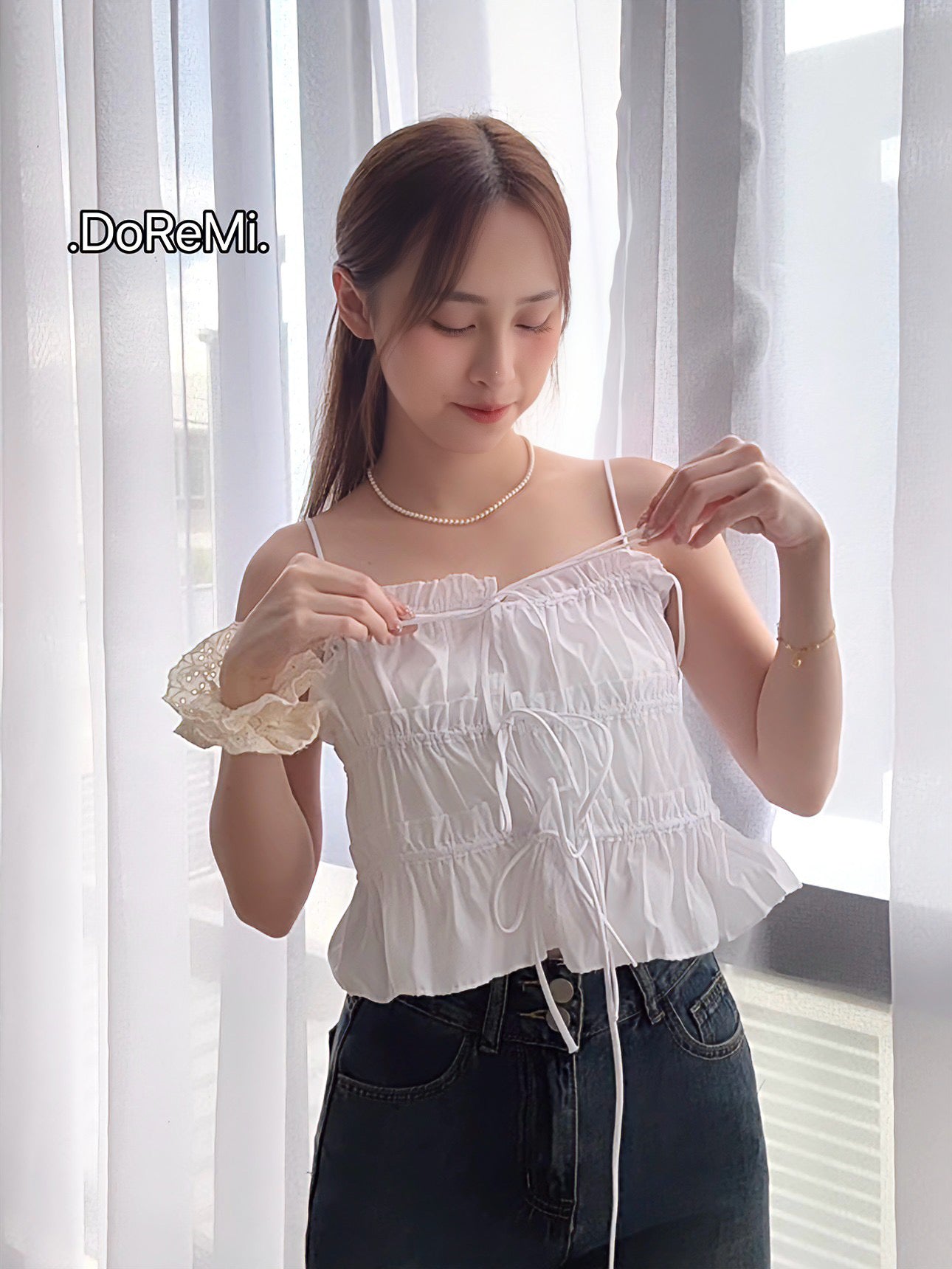 RUCHED RIBBON CAMI
