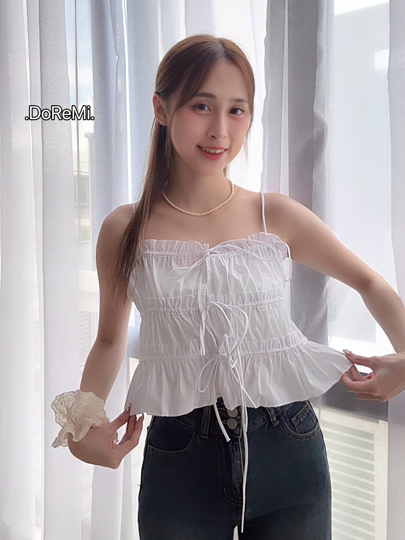 RUCHED RIBBON CAMI