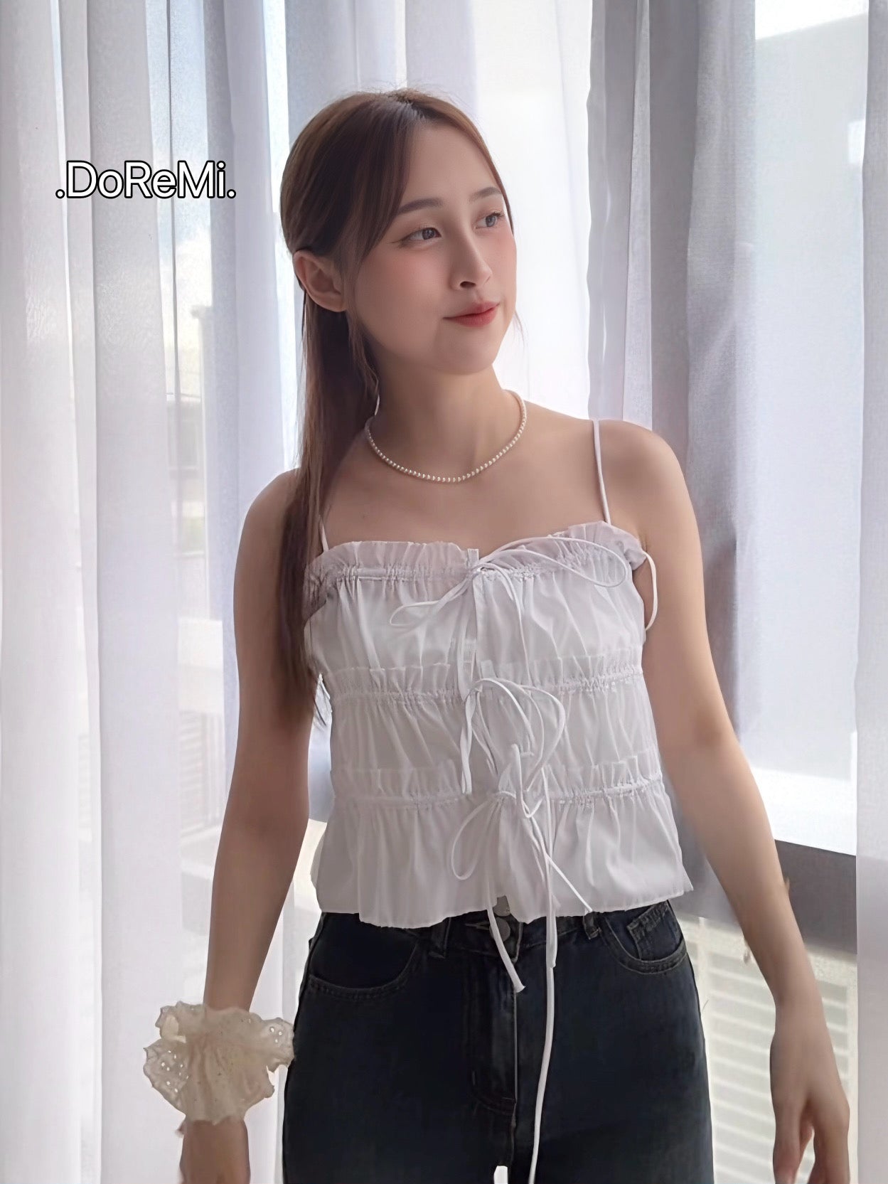 RUCHED RIBBON CAMI