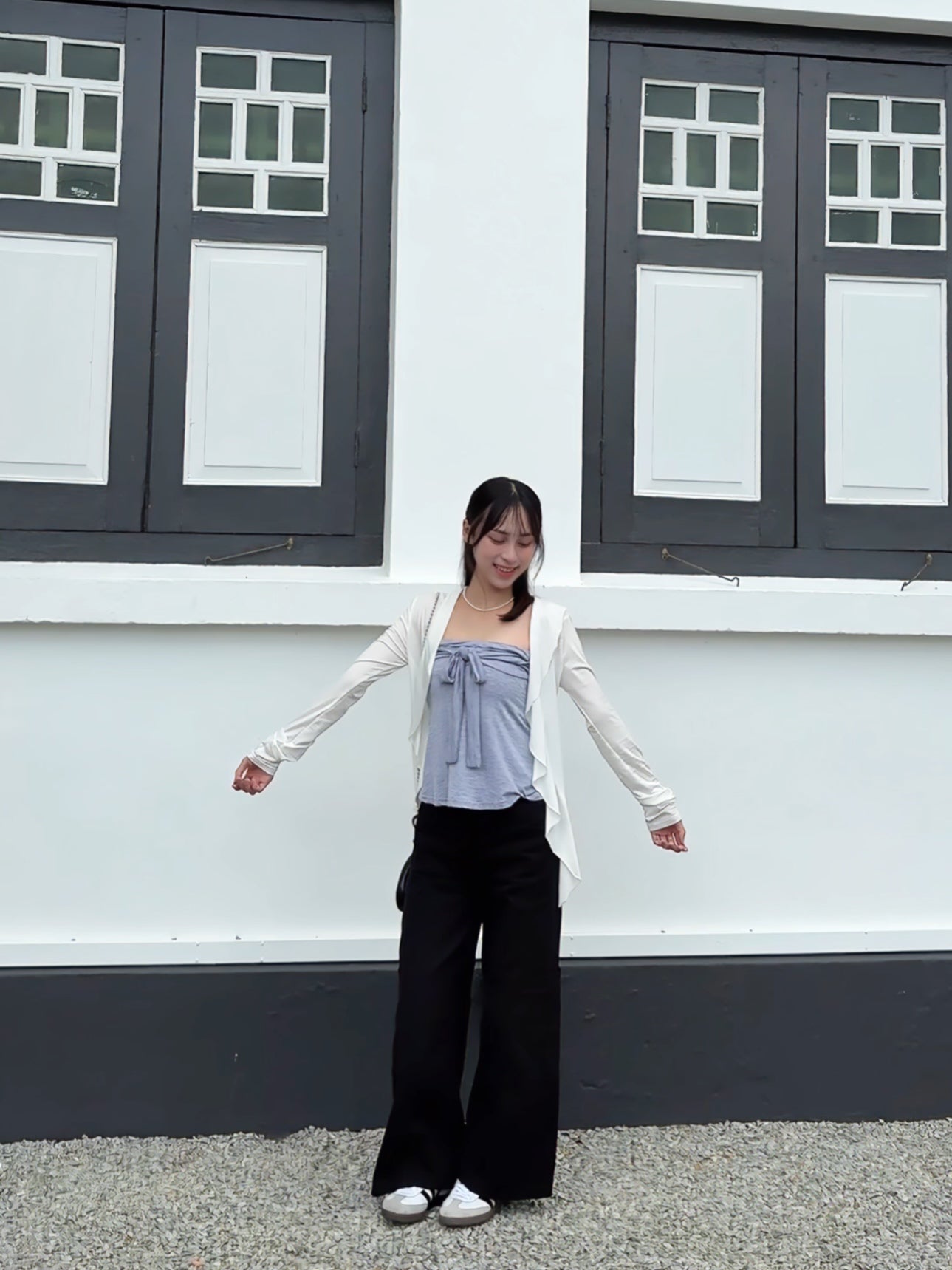 BLACK POCKET CARGO JEANS - PETITEGIRLS 小个子定制款