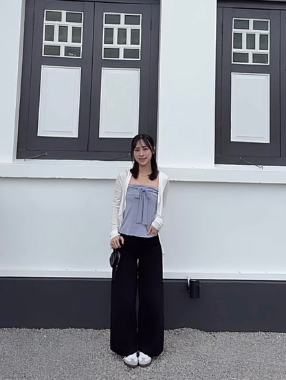 SOFT DRAPE TIE-FRONT CAMI WITH SHEER LAYER