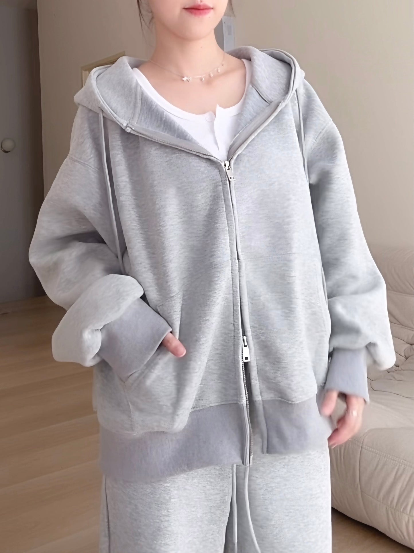 GREY HOODIE JACKET