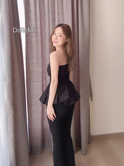 BLOSSOM TUBE TOP - BLACK