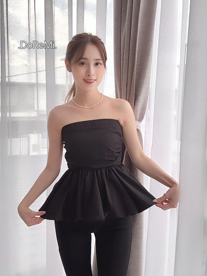 BLOSSOM TUBE TOP - BLACK
