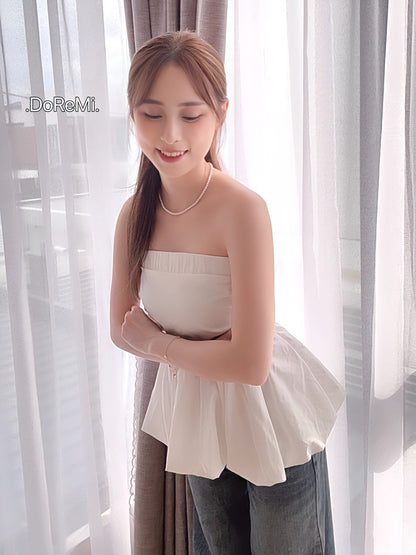 BLOSSOM TUBE TOP - WHITE