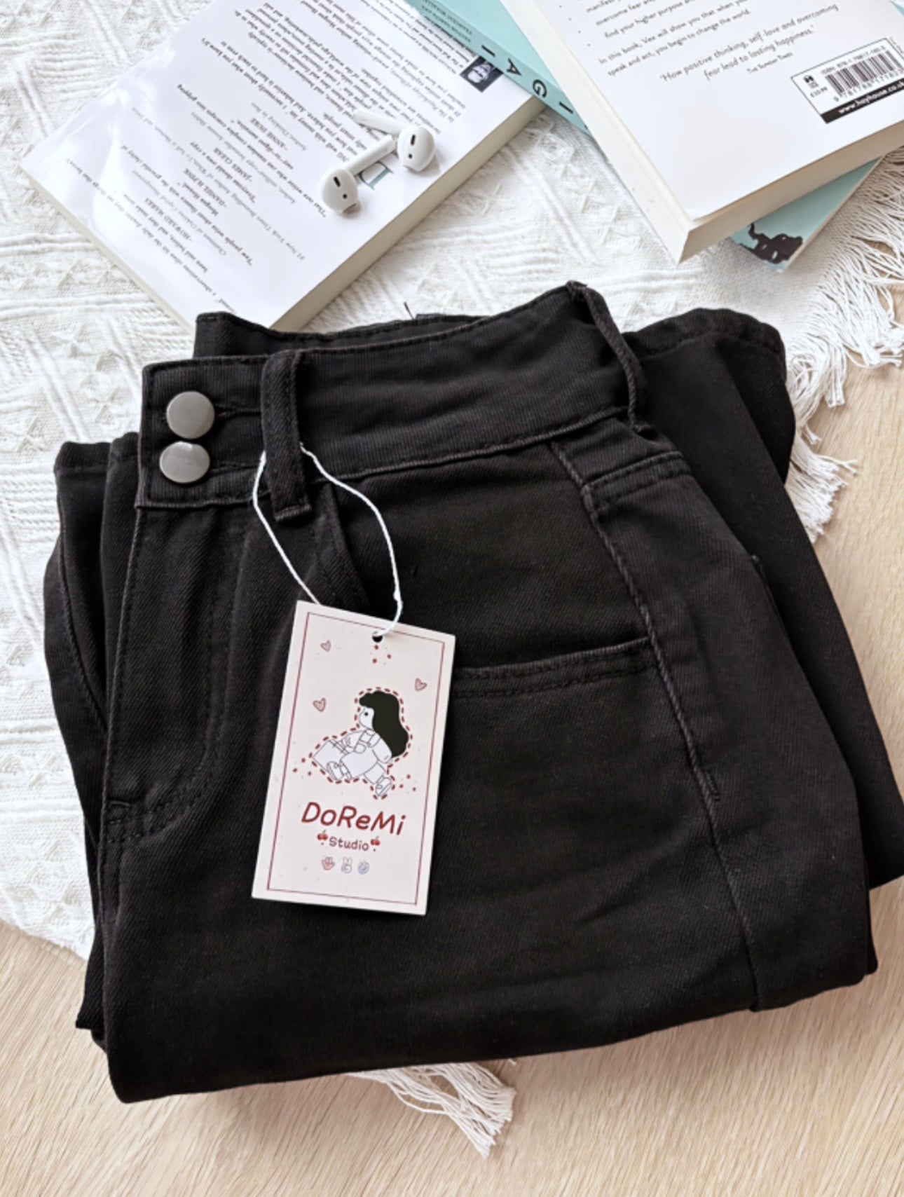 SOFT BAGGY BLACK JEANS - PETITEGIRLS 小个子定制款