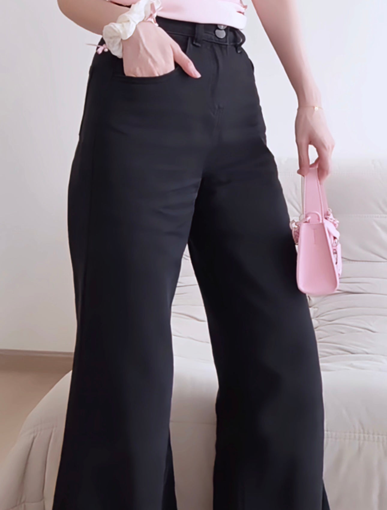 SOFT BAGGY BLACK JEANS - PETITEGIRLS 小个子定制款