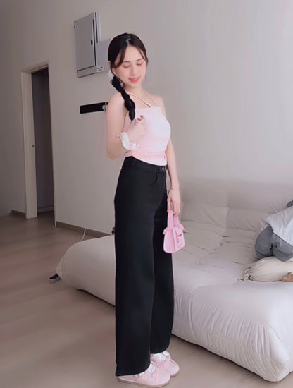 SOFT BAGGY BLACK JEANS - PETITEGIRLS 小个子定制款