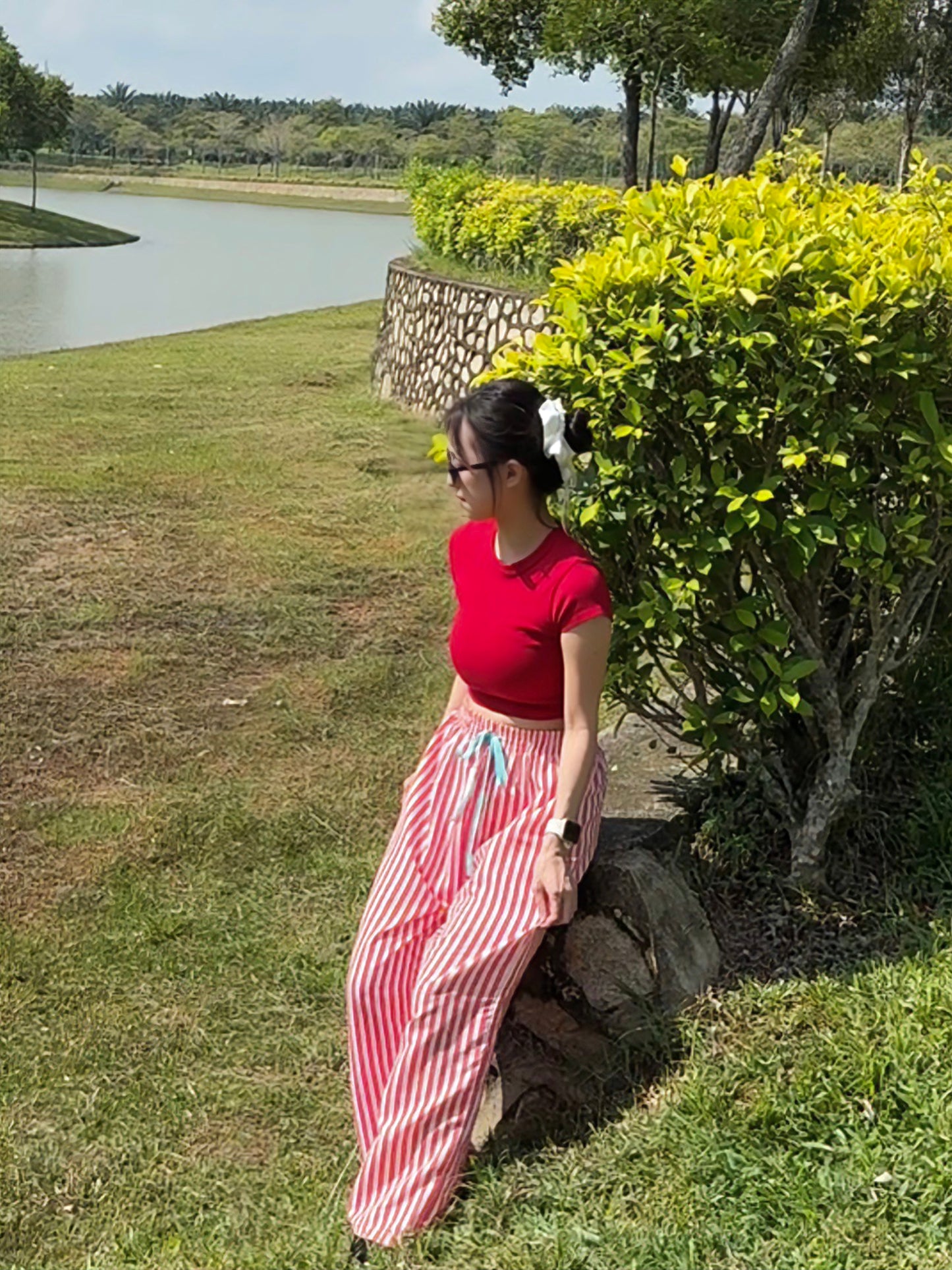 RED STRIPE SUMMER PANTS - PETITEGIRLS 小个子定制款