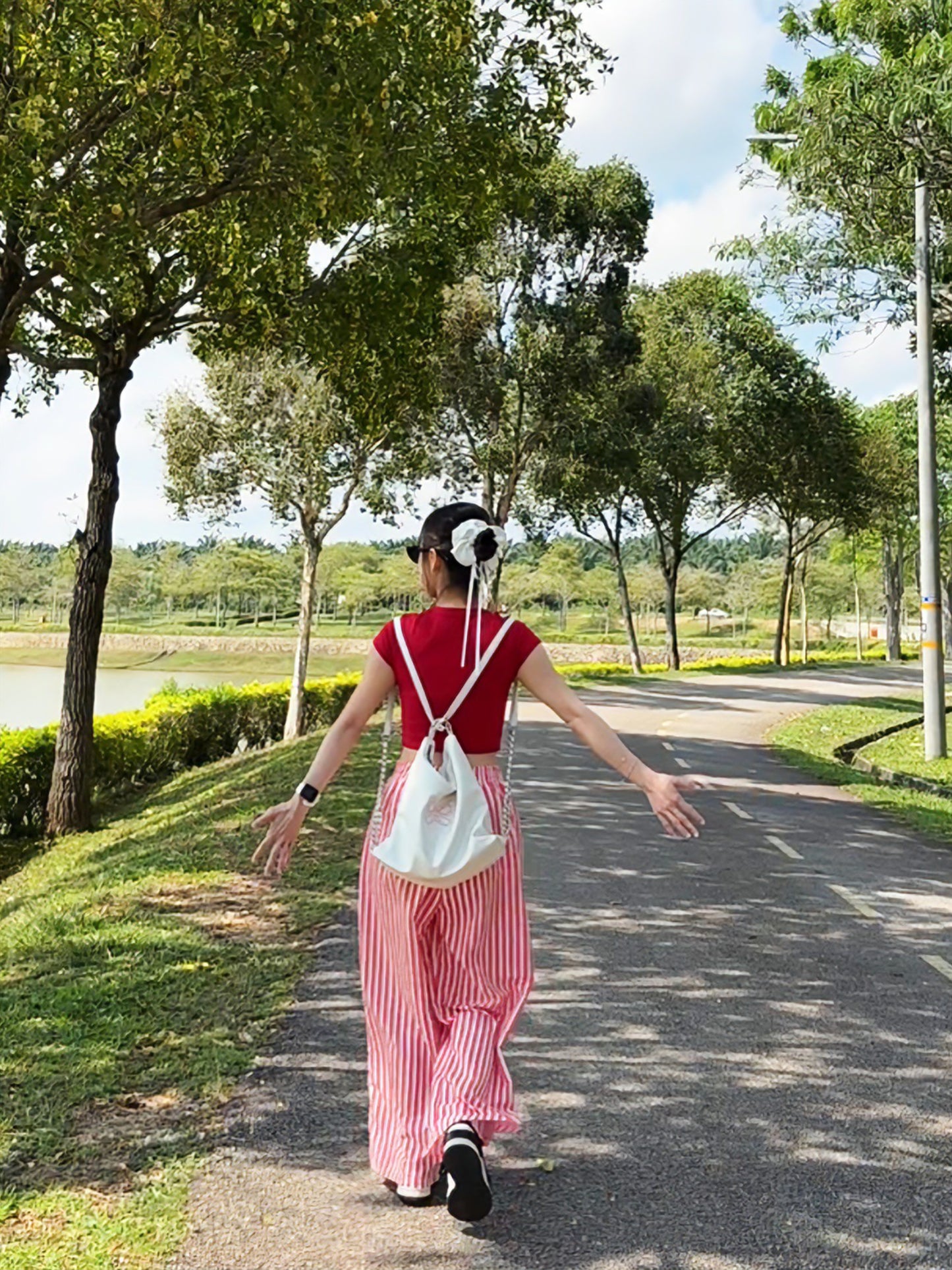 RED STRIPE SUMMER PANTS - PETITEGIRLS 小个子定制款