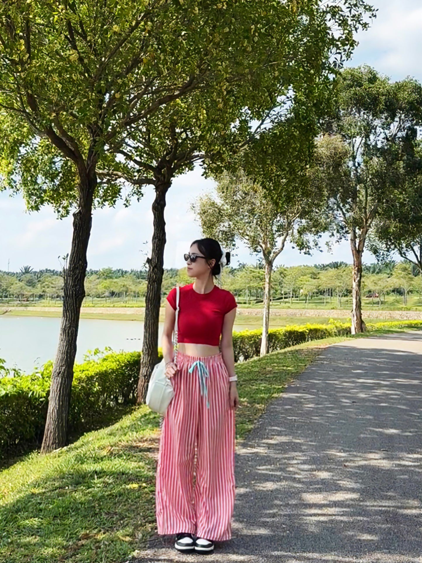 RED STRIPE SUMMER PANTS - PETITEGIRLS 小个子定制款