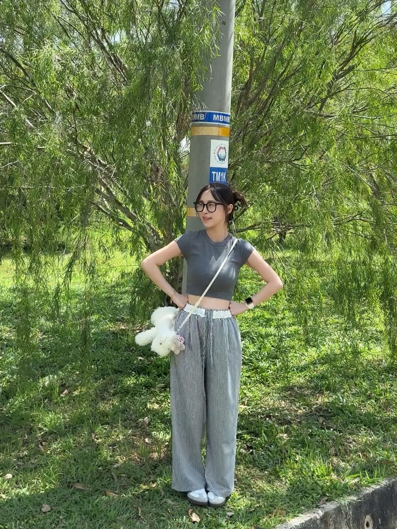 BLACK & WHITE CLEAN FIT STRIPE PANTS - PETITEGIRLS 小个子定制款