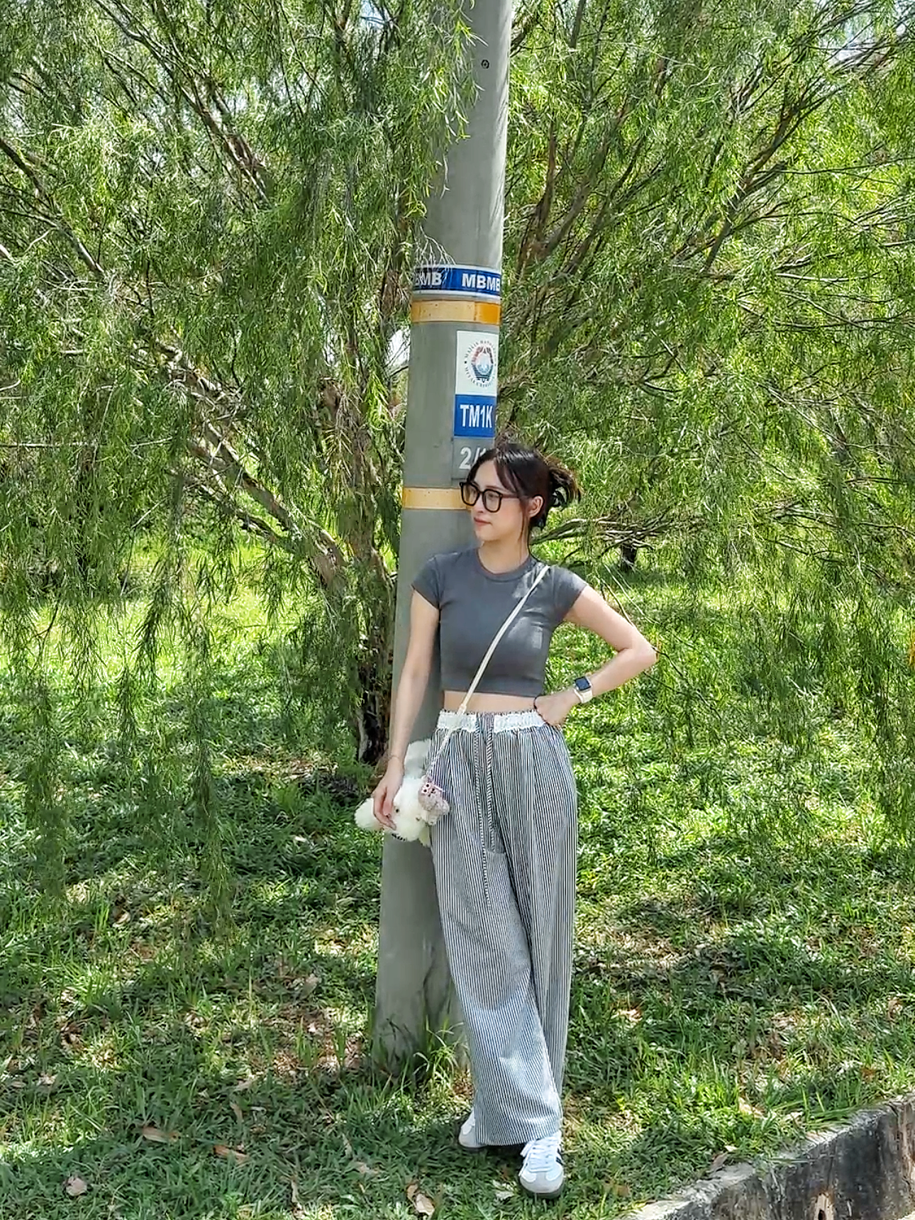BLACK & WHITE CLEAN FIT STRIPE PANTS - PETITEGIRLS 小个子定制款