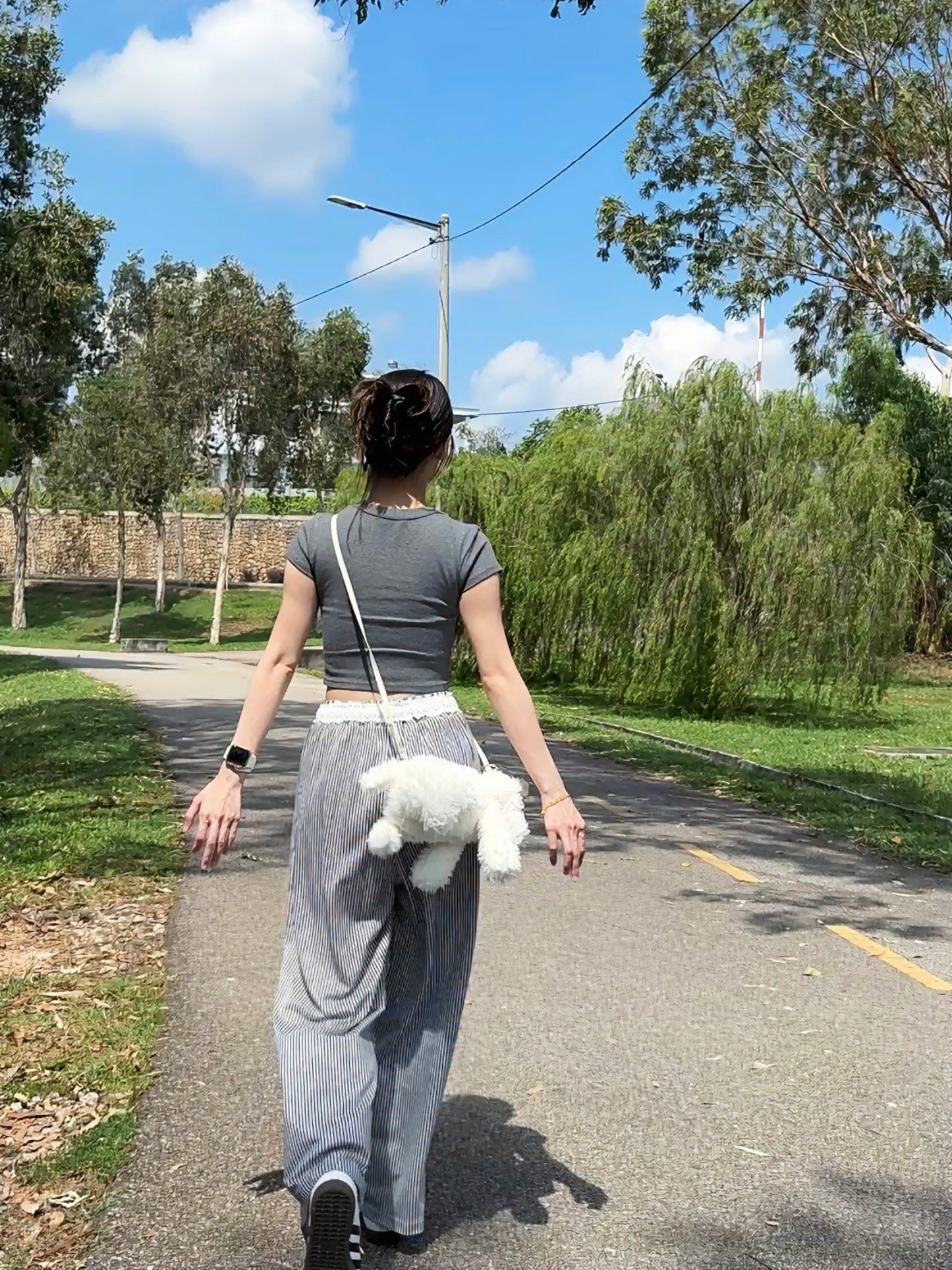 BLACK & WHITE CLEAN FIT STRIPE PANTS - PETITEGIRLS 小个子定制款