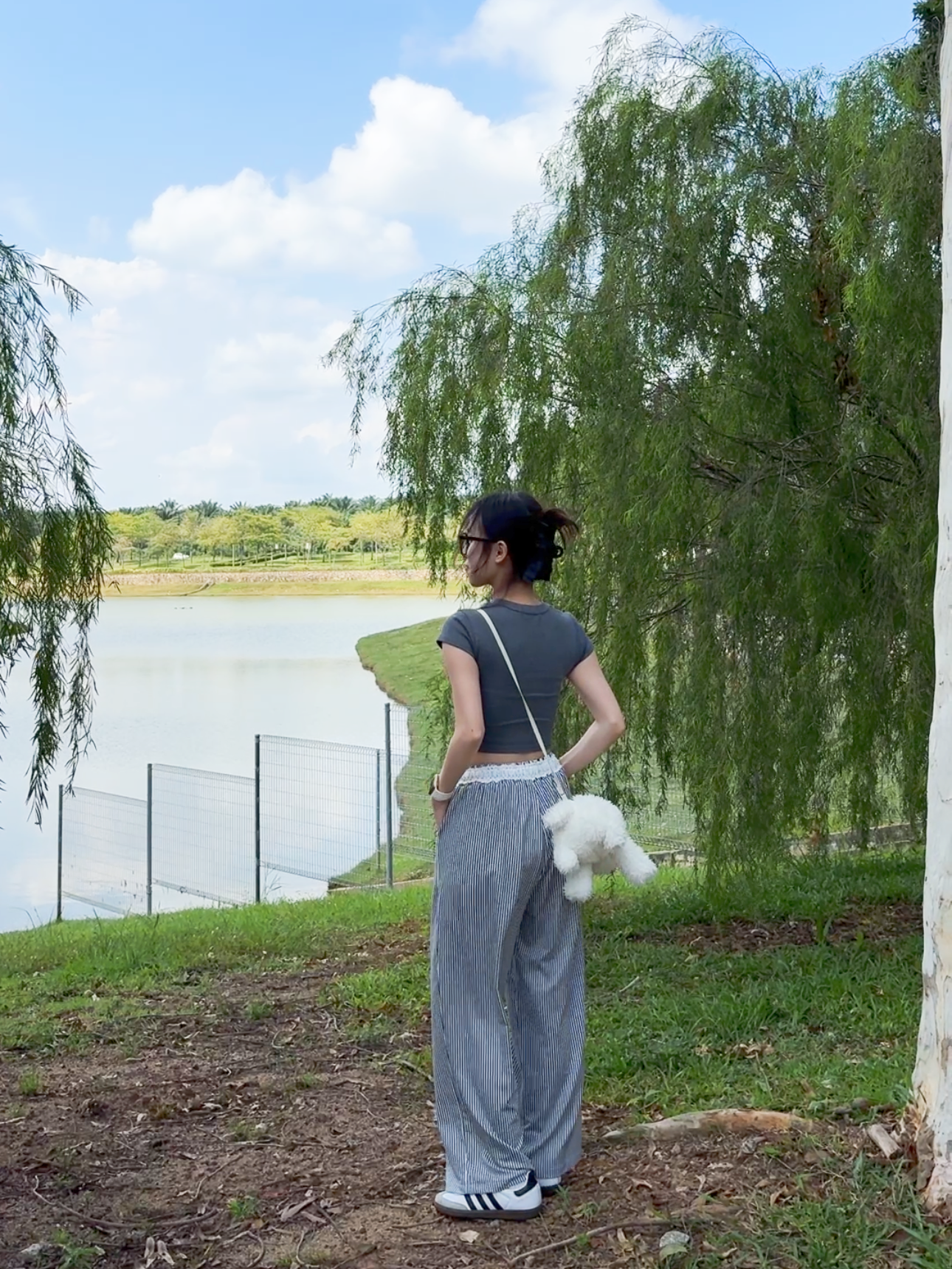 BLACK & WHITE CLEAN FIT STRIPE PANTS - PETITEGIRLS 小个子定制款