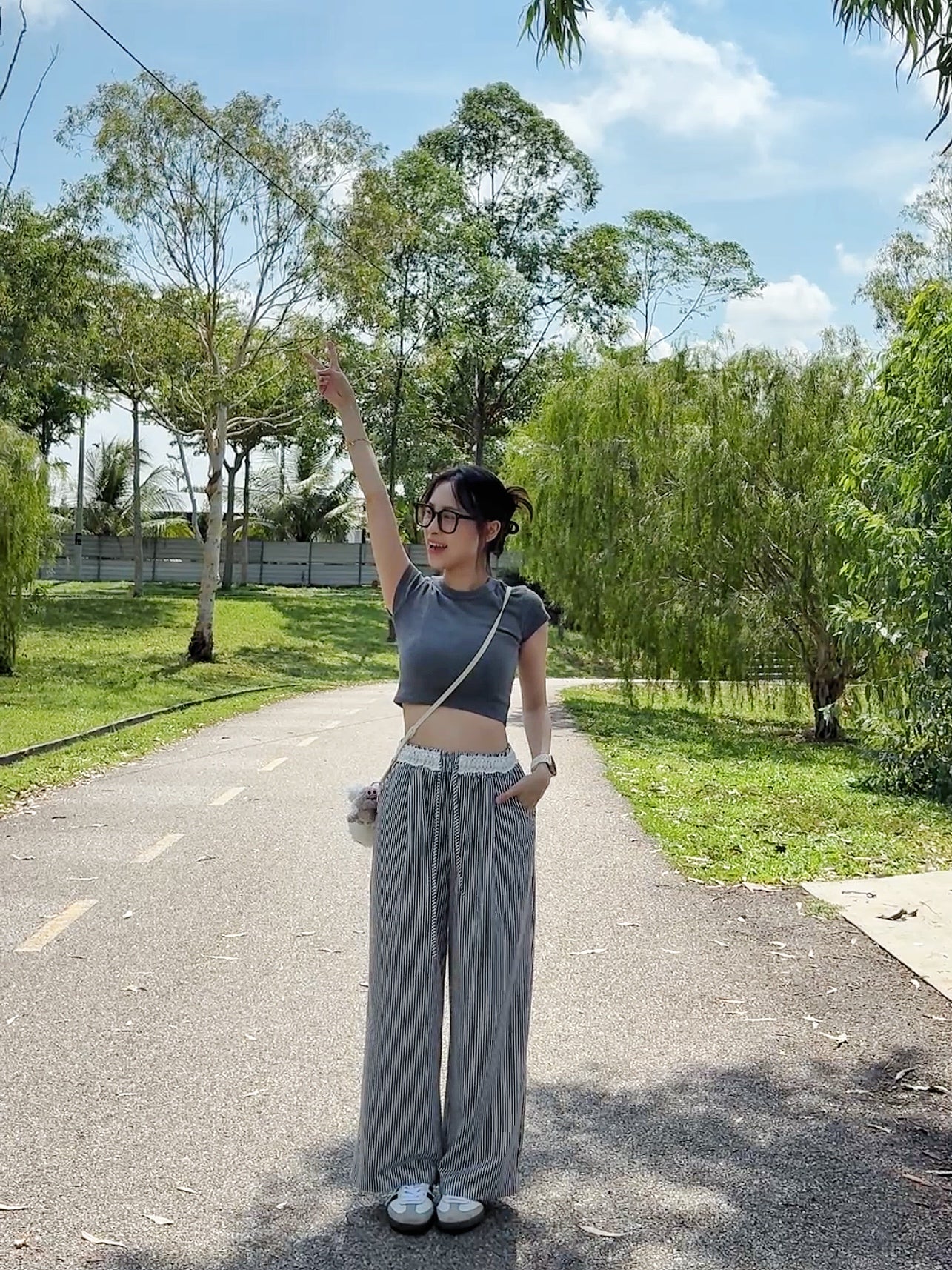 BLACK & WHITE CLEAN FIT STRIPE PANTS - PETITEGIRLS 小个子定制款