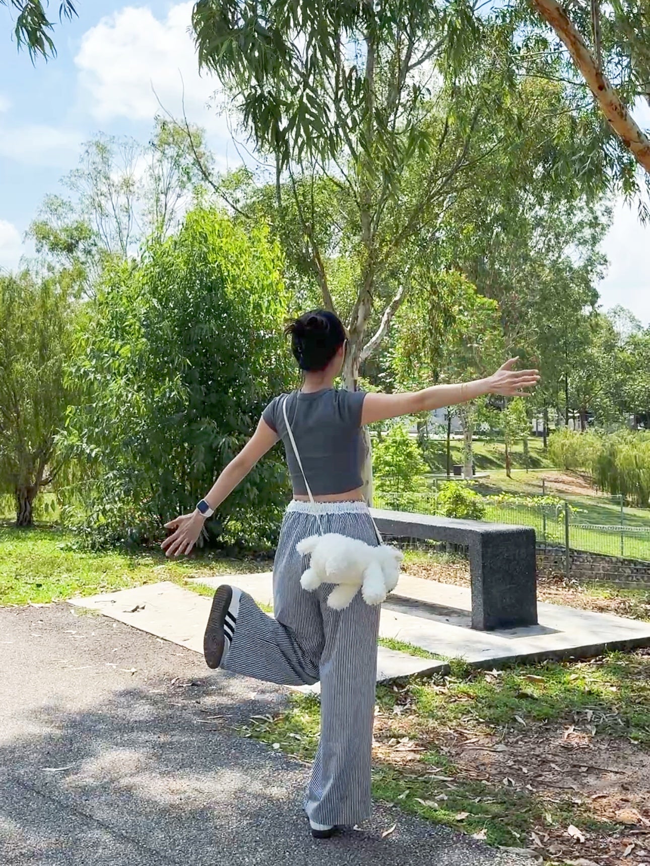 BLACK & WHITE CLEAN FIT STRIPE PANTS - PETITEGIRLS 小个子定制款