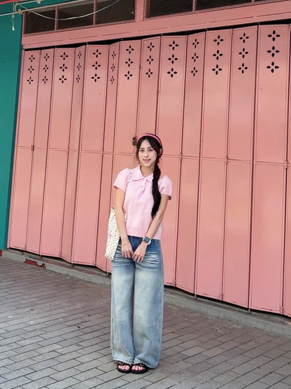 MINIMAL KNIT POLO TOP